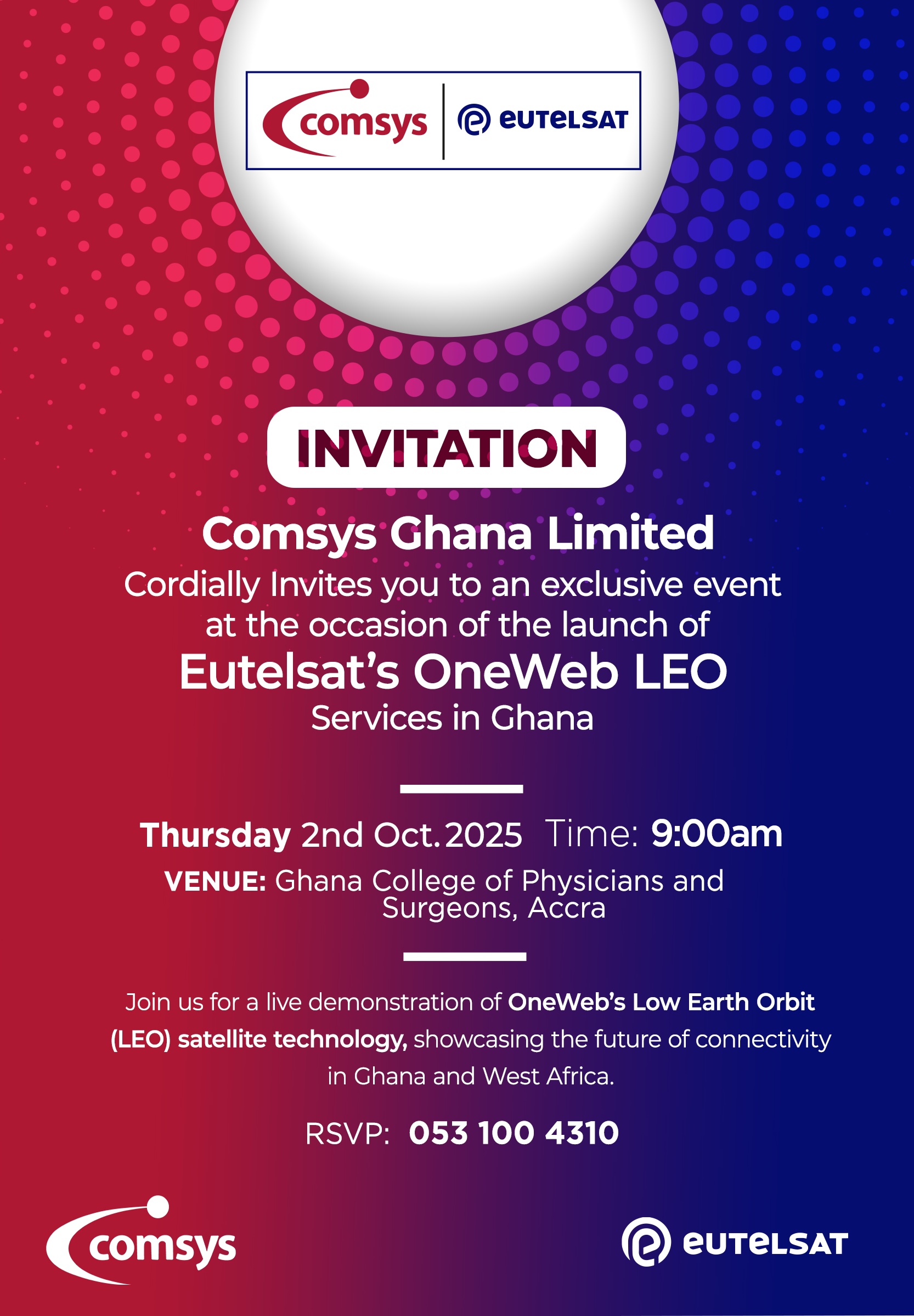 One Web Launch Banner